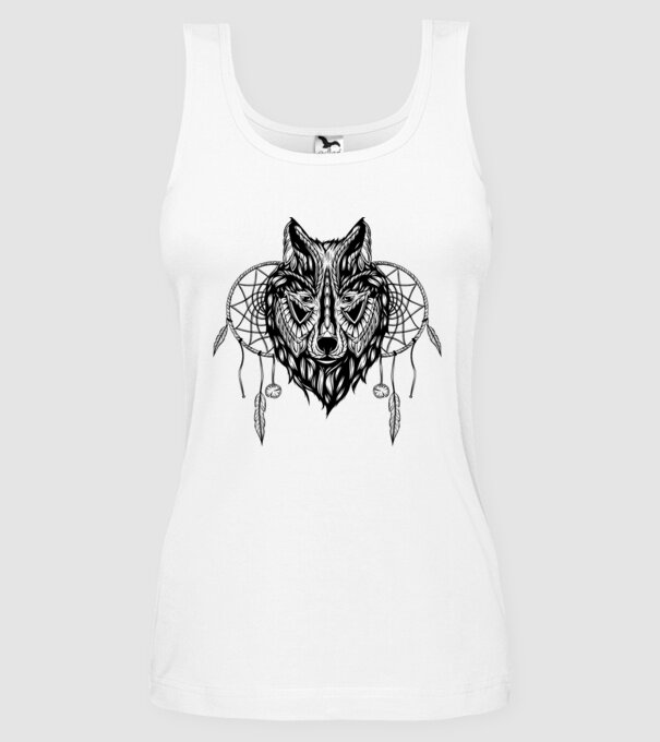 lup indian model alb pe tricou