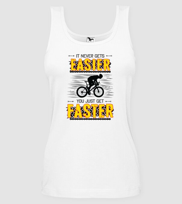 it never gets easier model alb pe tricou
