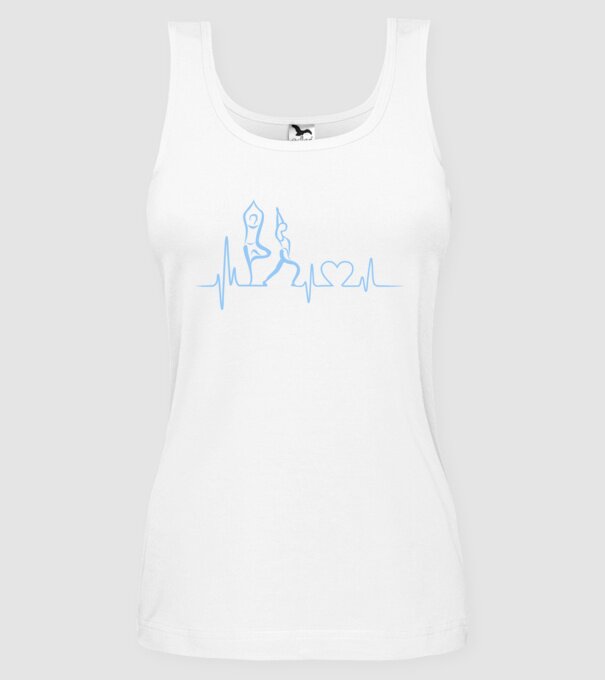 Inimă Yoga model alb pe tricou