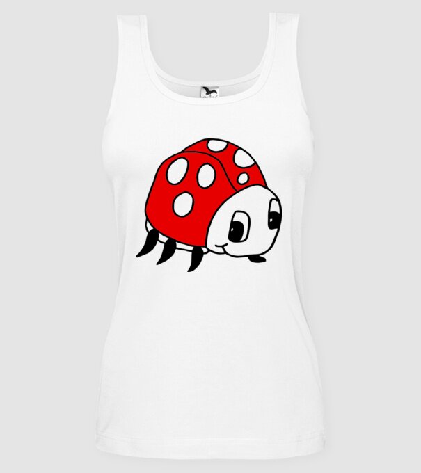 Buburuză model alb pe tricou