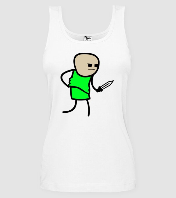 Cuțit model alb pe tricou