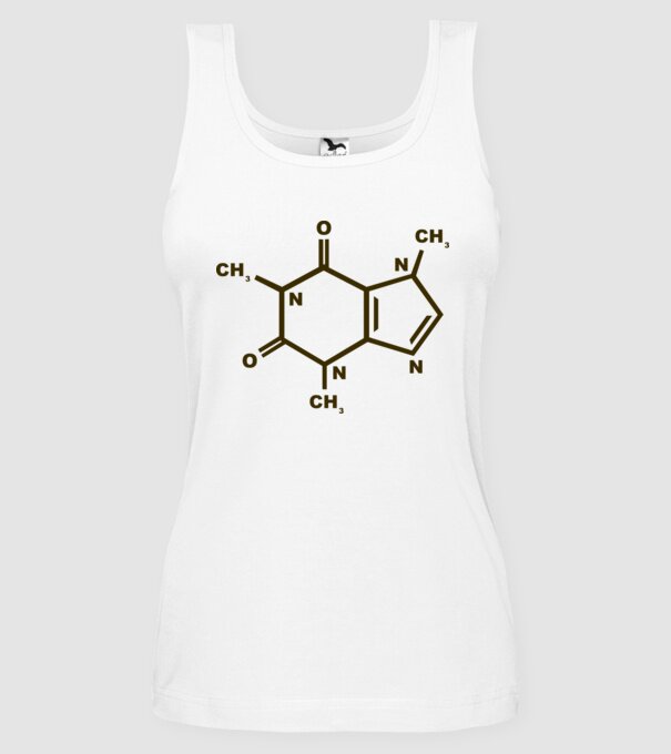 Coffeine model alb pe tricou
