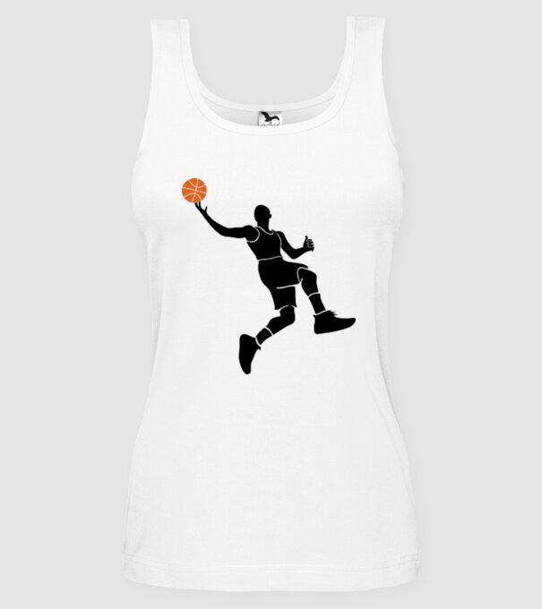 Baschet model alb pe tricou
