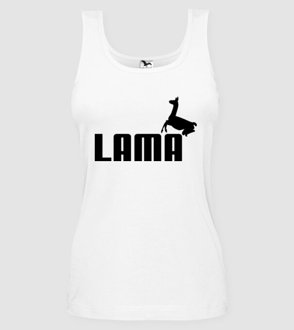 Lama puma model alb pe tricou