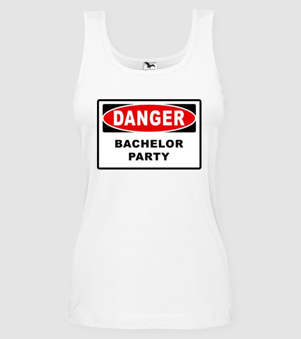 Bachelor DANGER model alb pe tricou