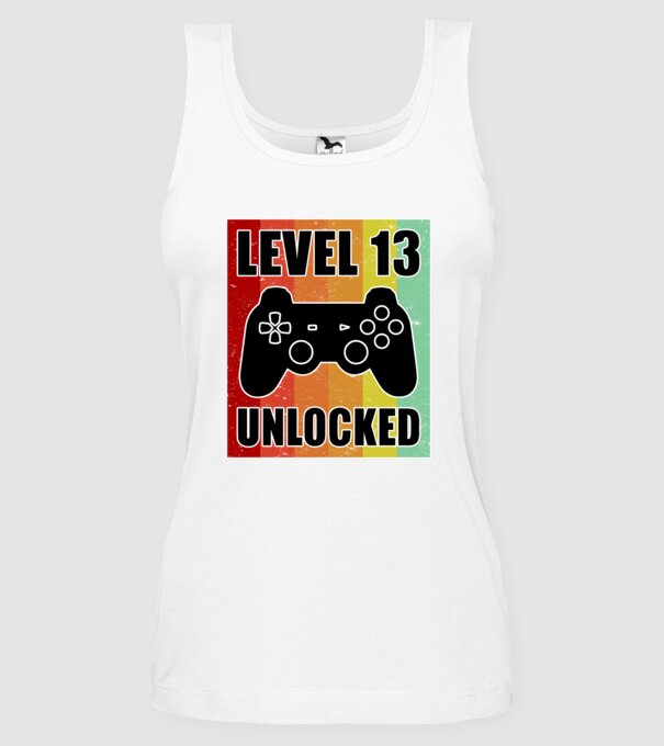 level 13 unlocked retro gamer model alb pe tricou