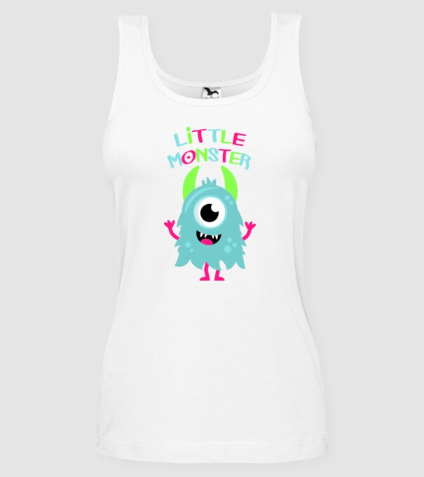 Little monster model alb pe tricou