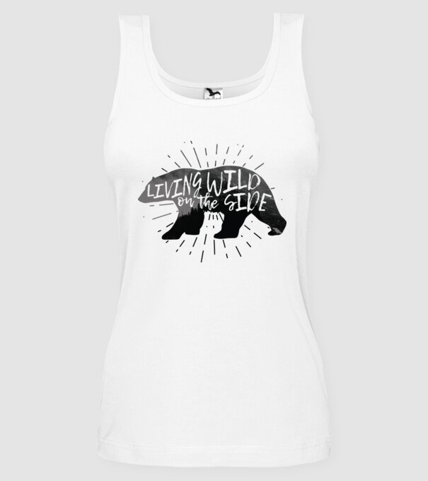 Living on a wild side model alb pe tricou