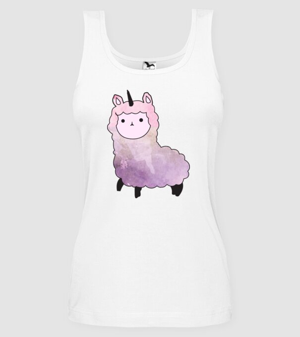 Llamacorn cutie model alb pe tricou