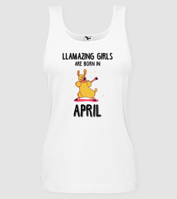 llamazing girls are born in april black model alb pe tricou
