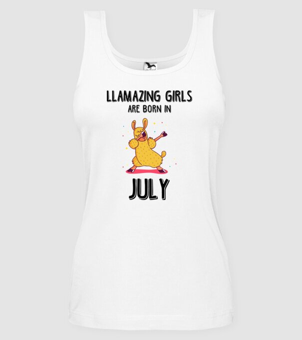 Llamazing girls are born in july black model alb pe tricou