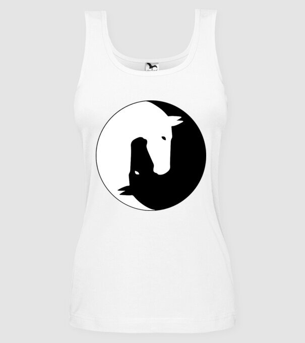 Lovas ying-yang model alb pe tricou