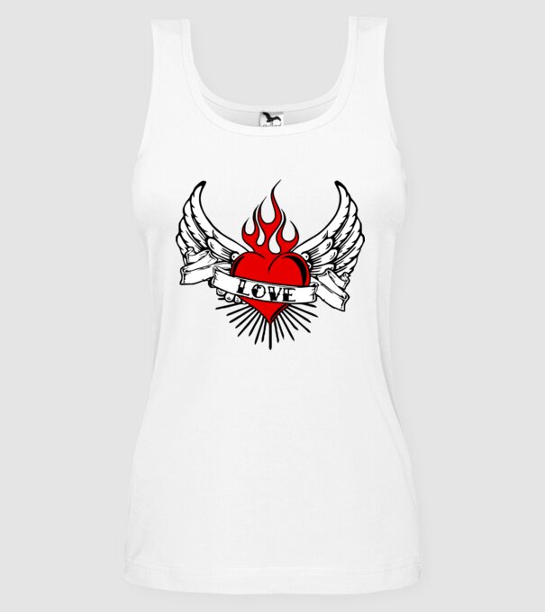 love model alb pe tricou