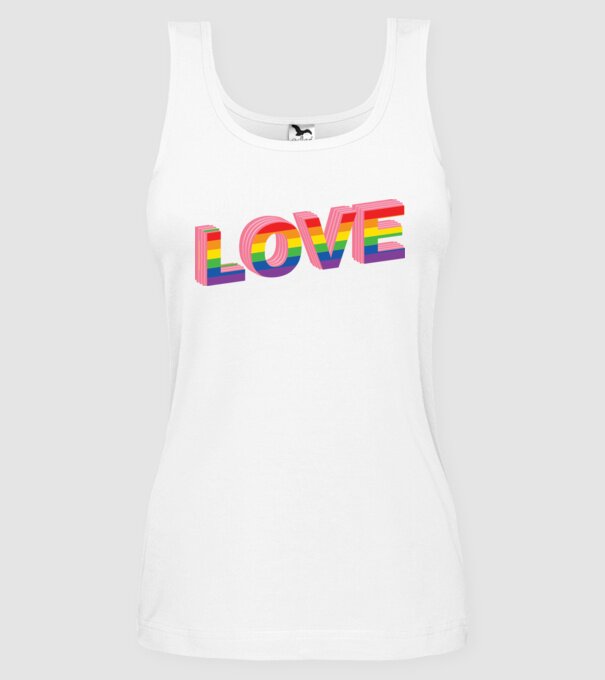 Love pride model alb pe tricou