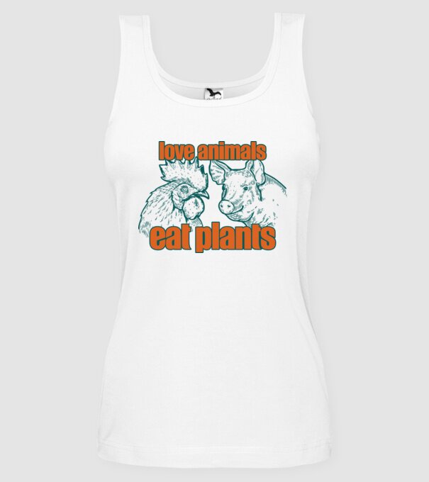 love animals model alb pe tricou