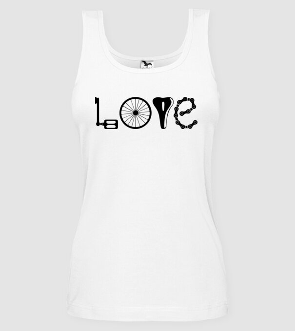 love bicicletă model alb pe tricou