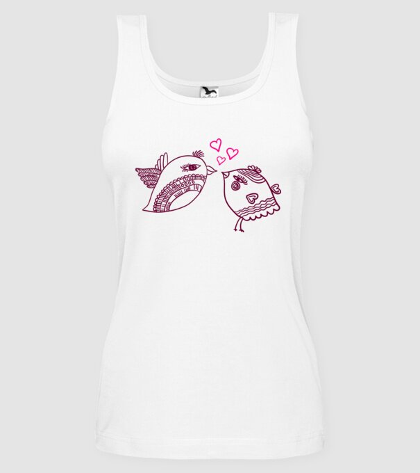 lovebirds model alb pe tricou