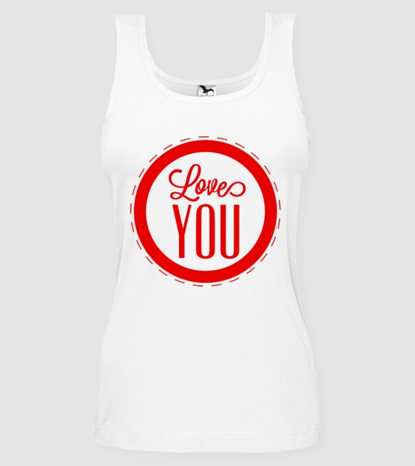 love you model alb pe tricou