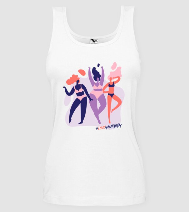 #loveyourbody model alb pe tricou