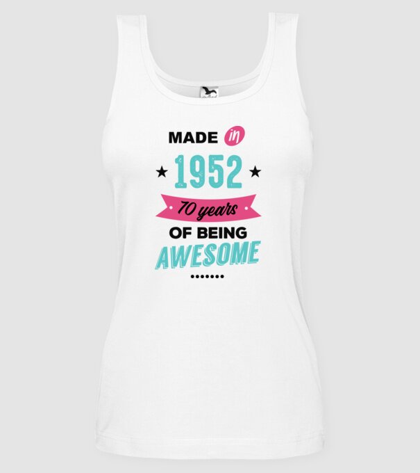 MADE in 1952 model alb pe tricou