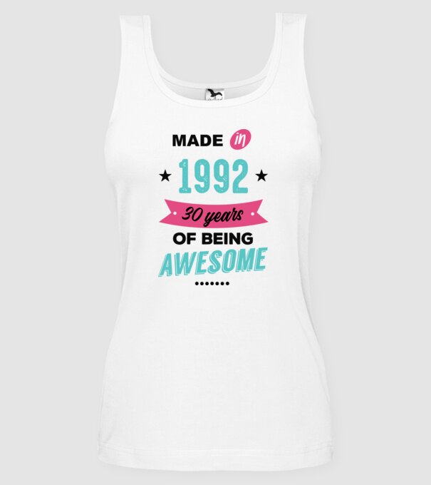MADE in 1992 model alb pe tricou