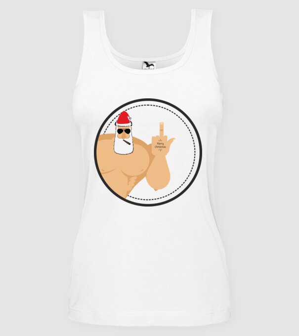 'Merry F''in Xmas' model alb pe tricou