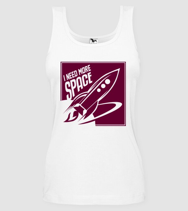 more space model alb pe tricou