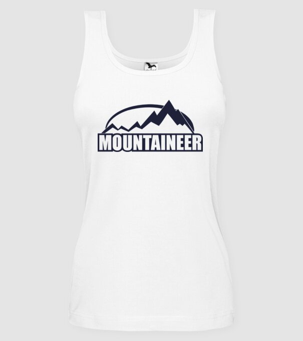 mountaineer model alb pe tricou
