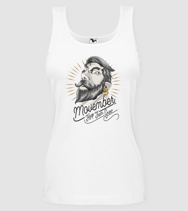 Movember Keep them grow No Shave November model alb pe tricou