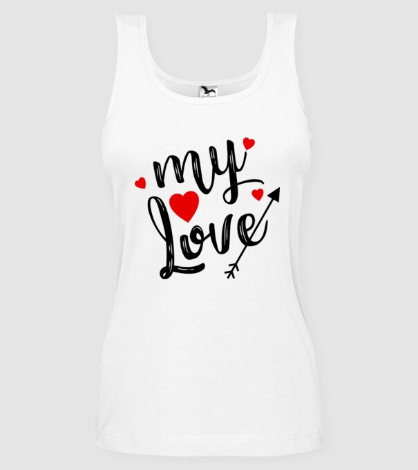 My love model alb pe tricou