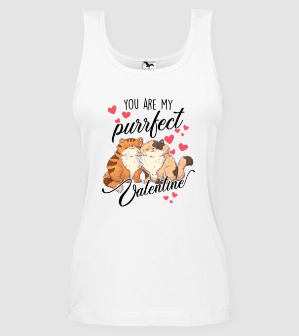 My purrfect valentine model alb pe tricou