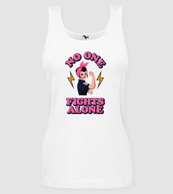 No one fights alone pinup model alb pe tricou