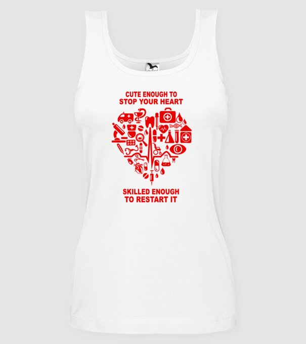 nurses are cute model alb pe tricou
