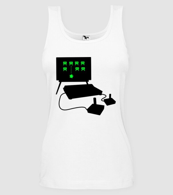 Oldschool Gamer model alb pe tricou
