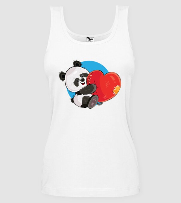 Dragoste panda model alb pe tricou
