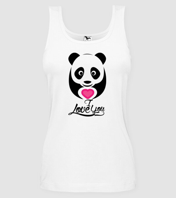 PandaHeart model alb pe tricou