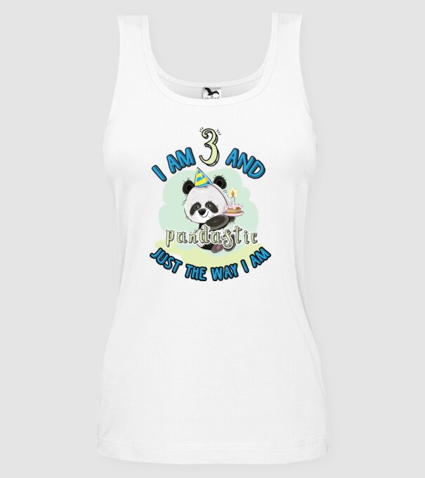 PANDASTIC 3 model alb pe tricou