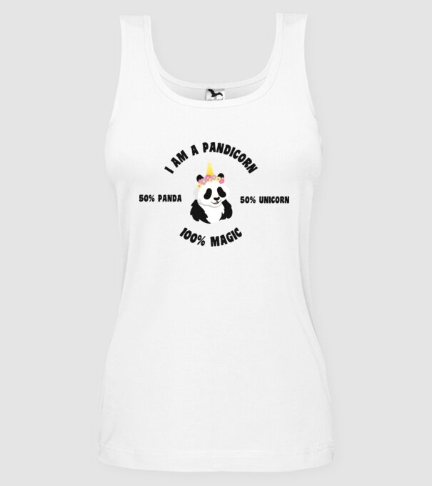 Pandicorn model alb pe tricou