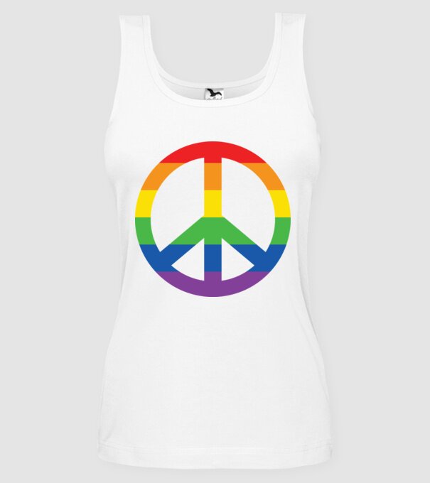 Peace pride model alb pe tricou