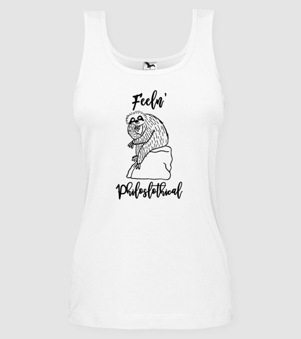 Philoslothical model alb pe tricou