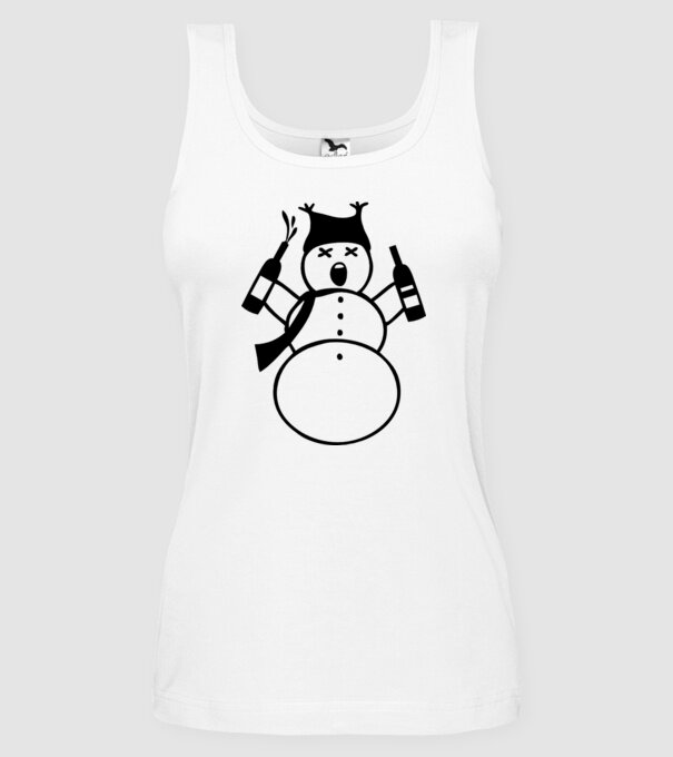 Om de zăpadă beat model alb pe tricou