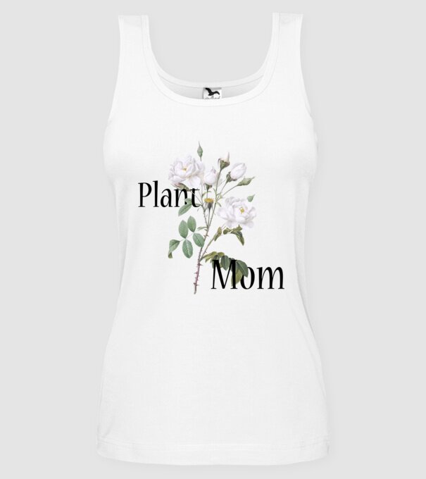 Plant mom model alb pe tricou