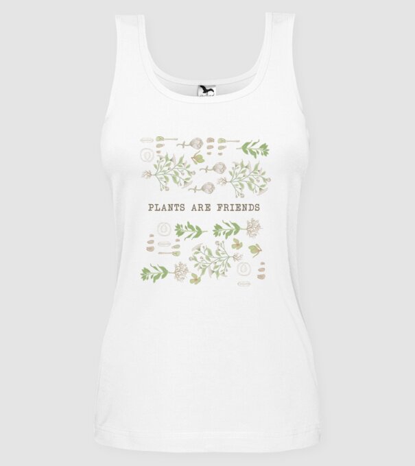 Plants are friends model alb pe tricou