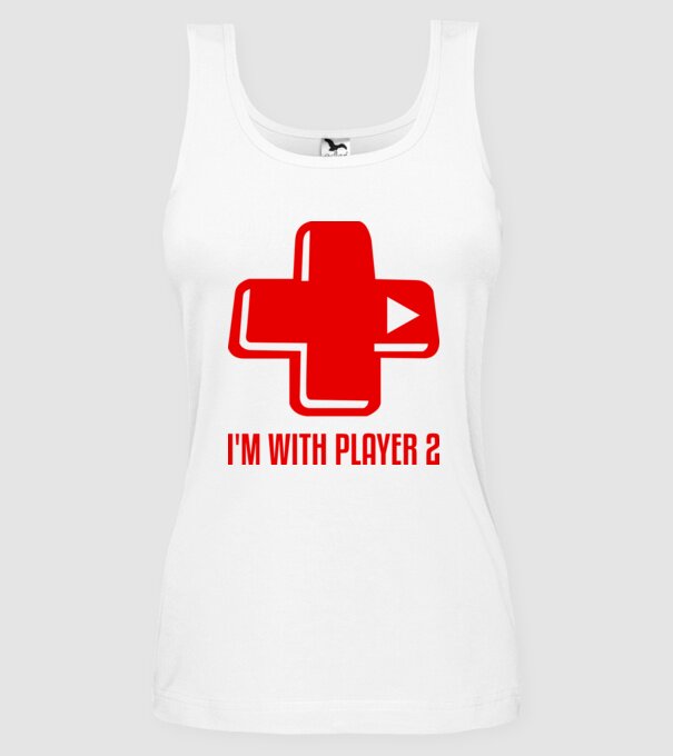 player 2 model alb pe tricou