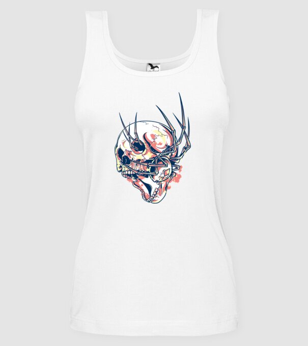 Păianjen model alb pe tricou