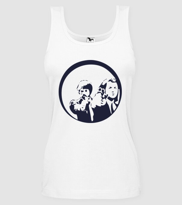 Pulp Fiction model alb pe tricou