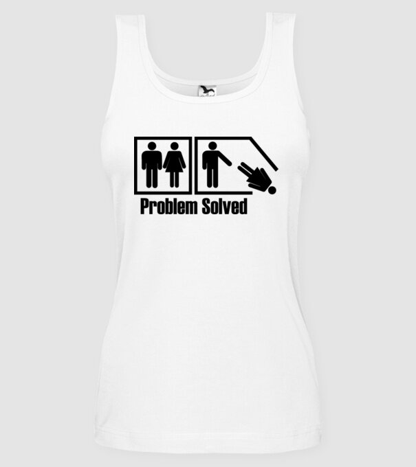 Problem solved model alb pe tricou
