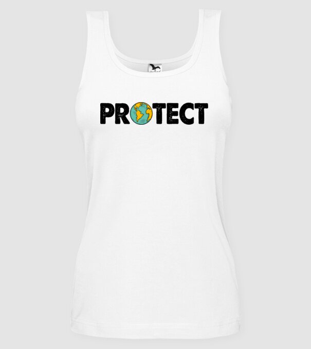 Protect earth model alb pe tricou