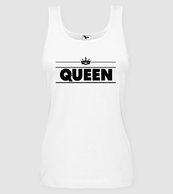 Queen model alb pe tricou