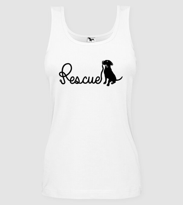 Rescue dog model alb pe tricou